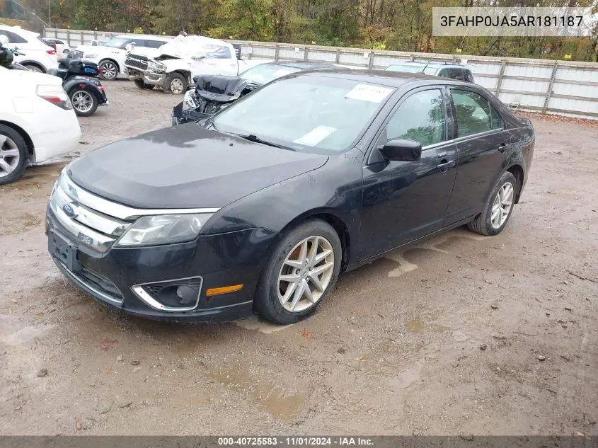 2010 Ford Fusion Sel VIN: 3FAHP0JA5AR181187 Lot: 40725583