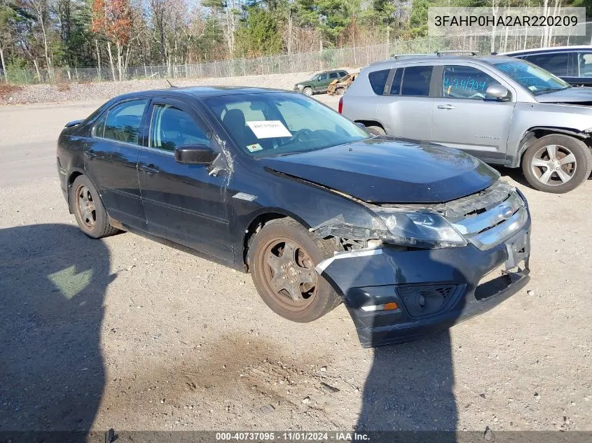 2010 Ford Fusion Se VIN: 3FAHP0HA2AR220209 Lot: 40737095