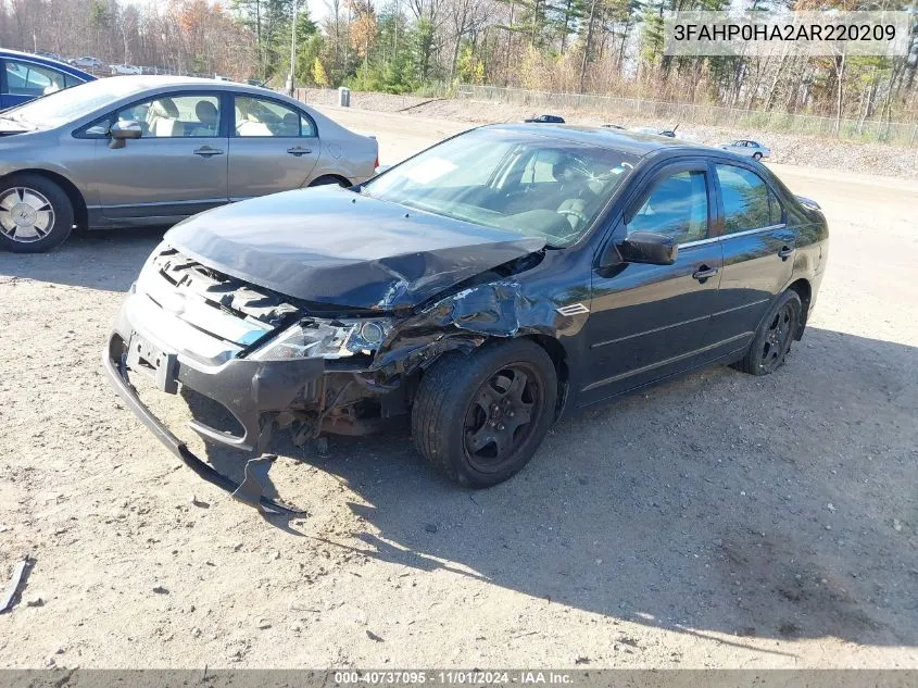 2010 Ford Fusion Se VIN: 3FAHP0HA2AR220209 Lot: 40737095