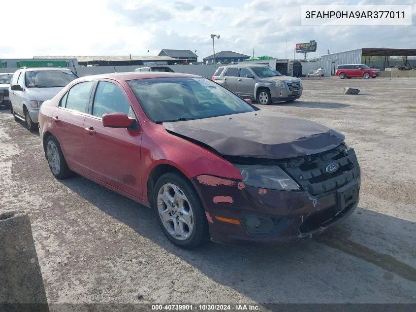 2010 Ford Fusion Se VIN: 3FAHP0HA9AR377011 Lot: 40739901