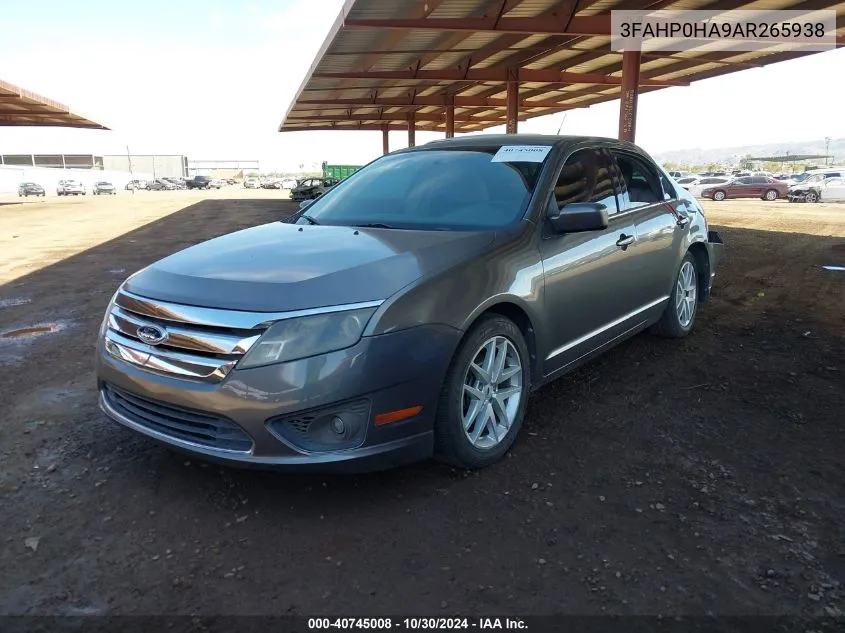 2010 Ford Fusion Se VIN: 3FAHP0HA9AR265938 Lot: 40745008