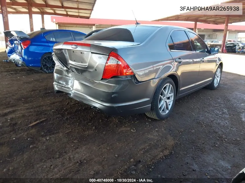 2010 Ford Fusion Se VIN: 3FAHP0HA9AR265938 Lot: 40745008