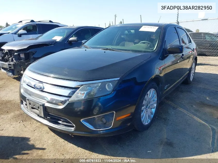 2010 Ford Fusion Hybrid VIN: 3FADP0L38AR282950 Lot: 40761833