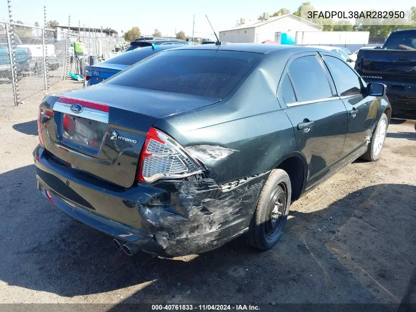 2010 Ford Fusion Hybrid VIN: 3FADP0L38AR282950 Lot: 40761833