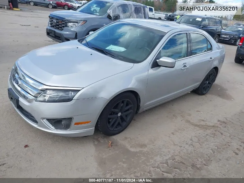 2010 Ford Fusion Sel VIN: 3FAHP0JGXAR356201 Lot: 40771187