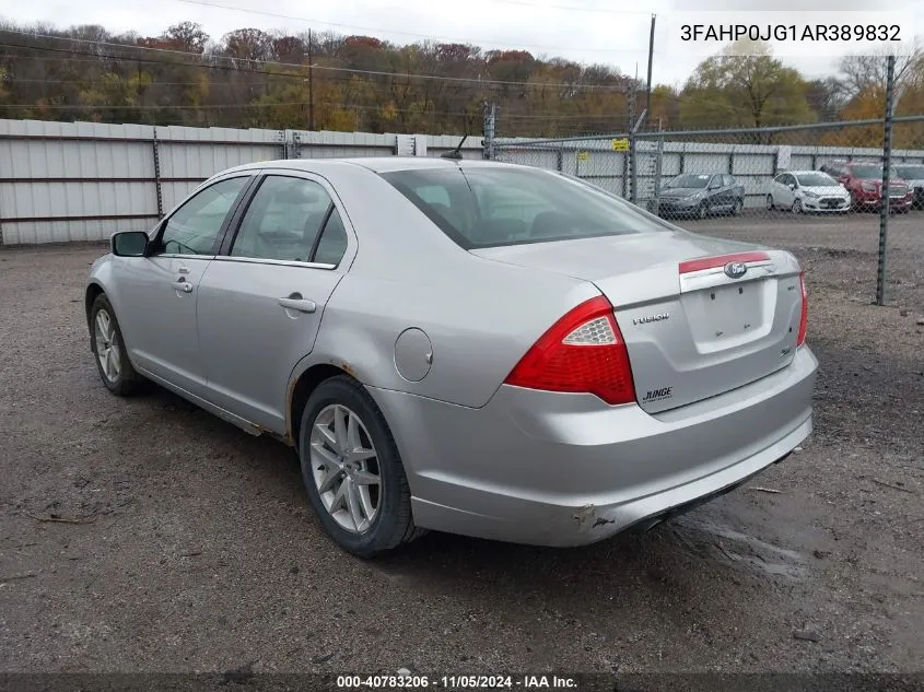 2010 Ford Fusion Sel VIN: 3FAHP0JG1AR389832 Lot: 40783206