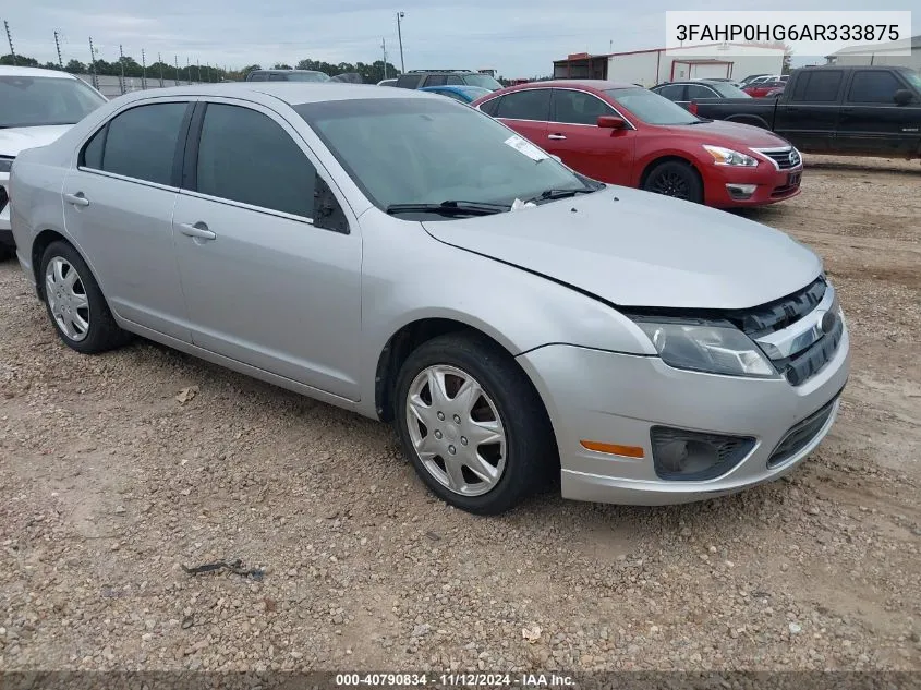 2010 Ford Fusion Se VIN: 3FAHP0HG6AR333875 Lot: 40790834