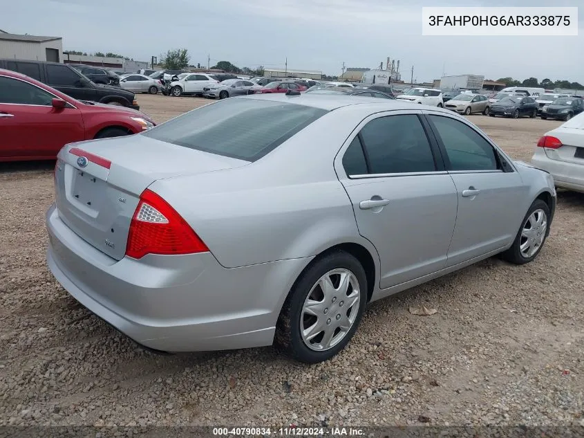 2010 Ford Fusion Se VIN: 3FAHP0HG6AR333875 Lot: 40790834