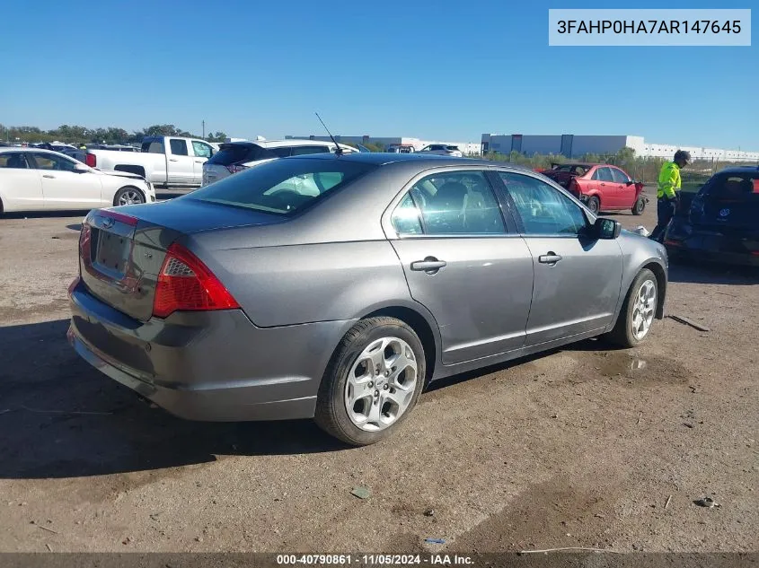 3FAHP0HA7AR147645 2010 Ford Fusion Se