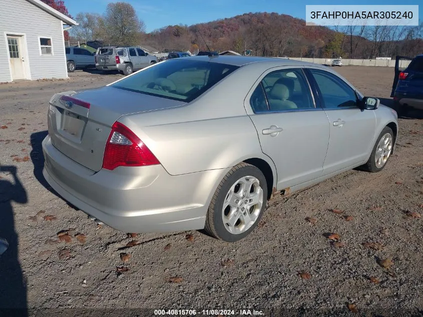 2010 Ford Fusion Se VIN: 3FAHP0HA5AR305240 Lot: 40815706