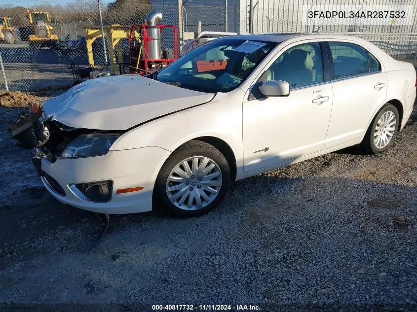 2010 Ford Fusion Hybrid VIN: 3FADP0L34AR287532 Lot: 40817732