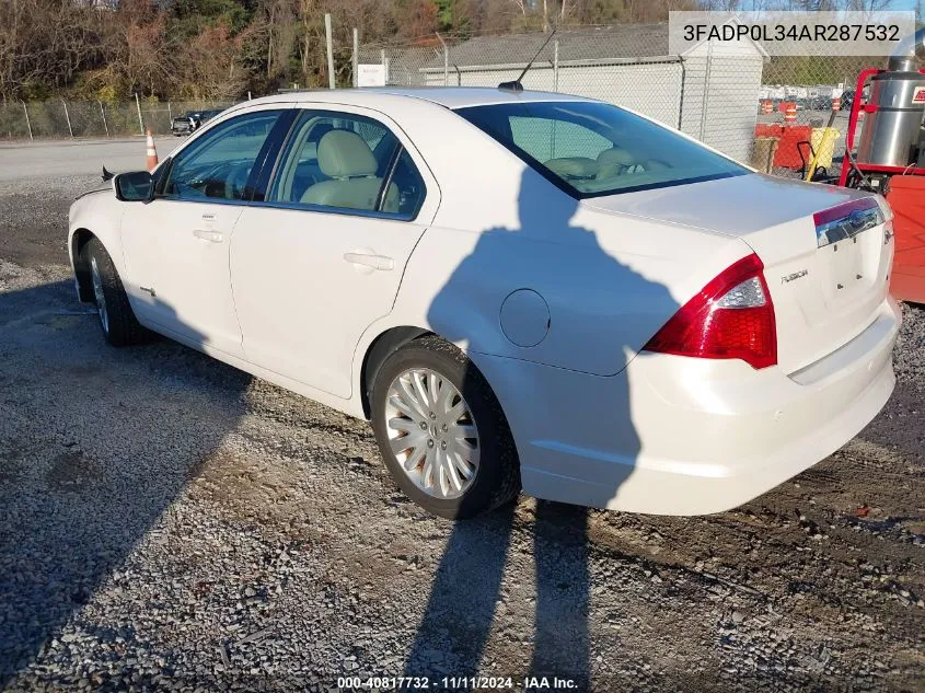 2010 Ford Fusion Hybrid VIN: 3FADP0L34AR287532 Lot: 40817732