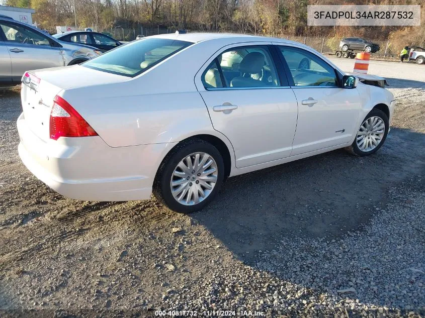 2010 Ford Fusion Hybrid VIN: 3FADP0L34AR287532 Lot: 40817732