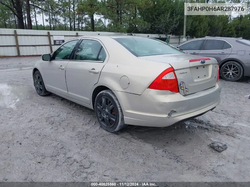 2010 Ford Fusion VIN: 3FAHP0H6AR287976 Lot: 40825560