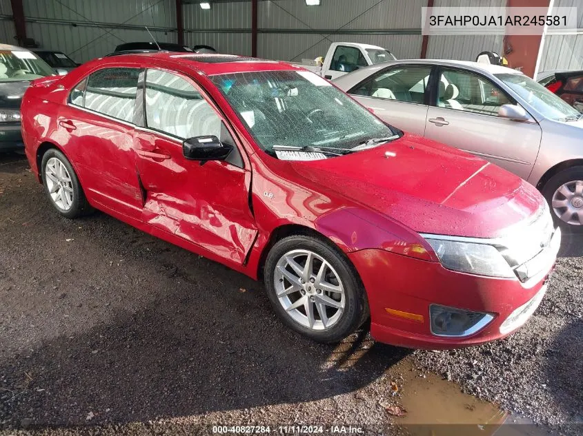 2010 Ford Fusion Sel VIN: 3FAHP0JA1AR245581 Lot: 40827284