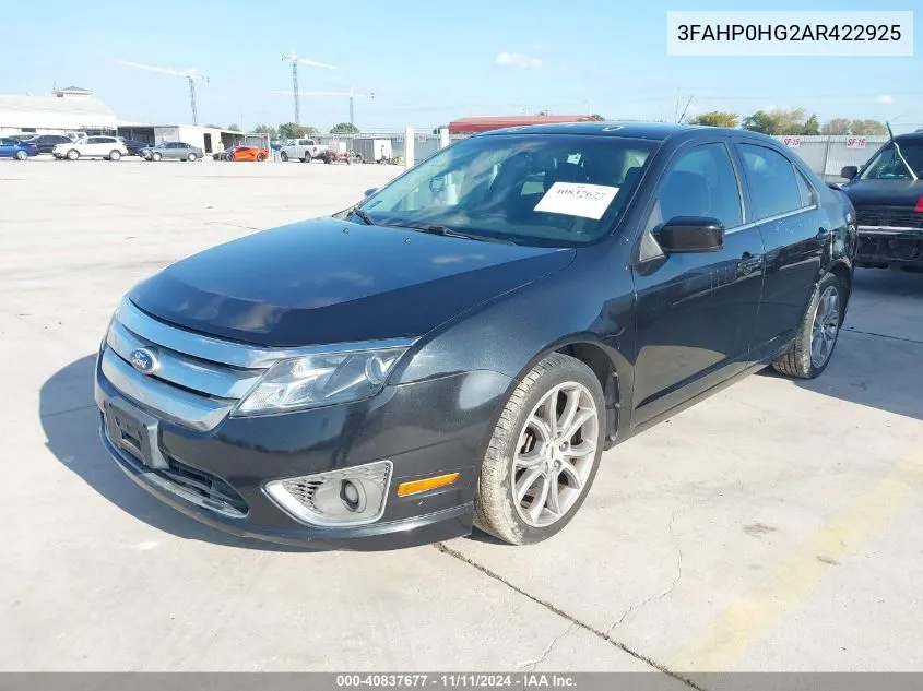 2010 Ford Fusion Se VIN: 3FAHP0HG2AR422925 Lot: 40837677