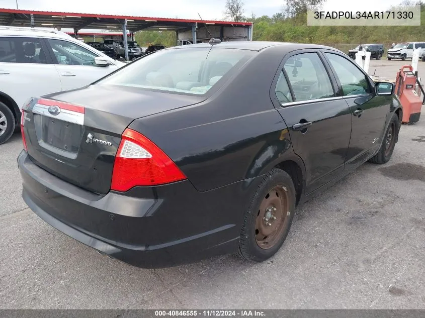 2010 Ford Fusion Hybrid VIN: 3FADP0L34AR171330 Lot: 40846555