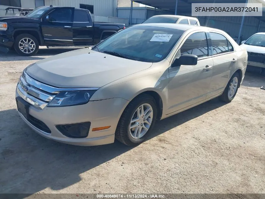 3FAHP0GA2AR372041 2010 Ford Fusion S