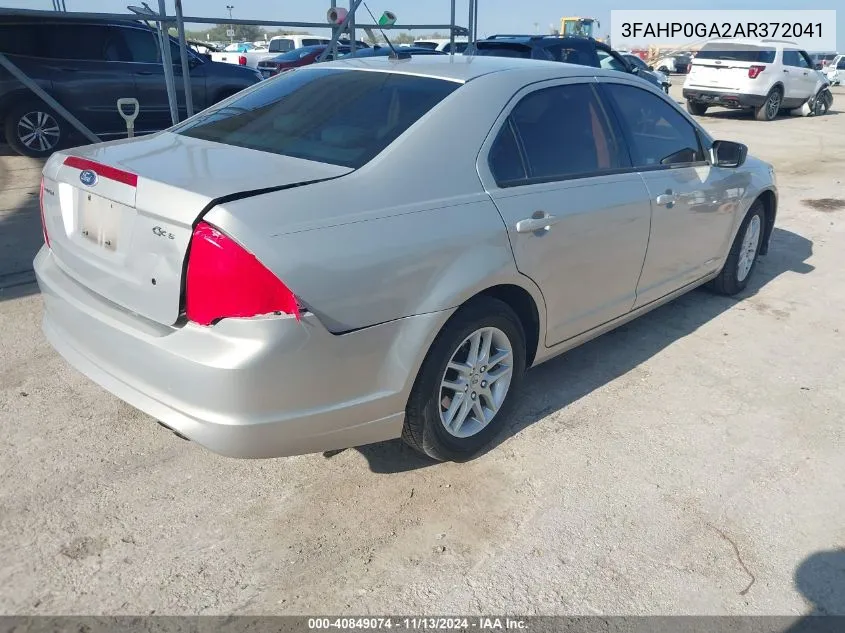 3FAHP0GA2AR372041 2010 Ford Fusion S