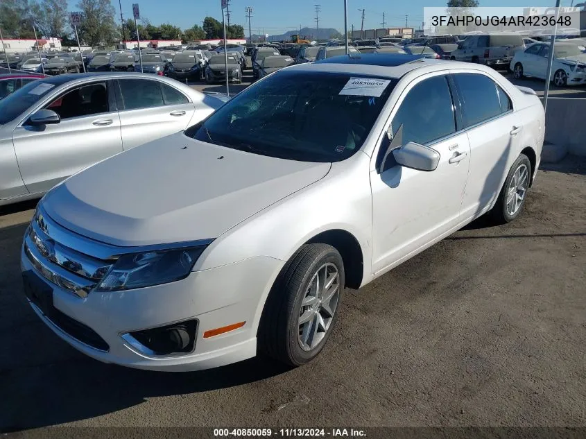 2010 Ford Fusion Sel VIN: 3FAHP0JG4AR423648 Lot: 40850059