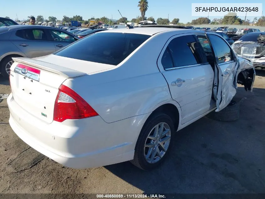 2010 Ford Fusion Sel VIN: 3FAHP0JG4AR423648 Lot: 40850059