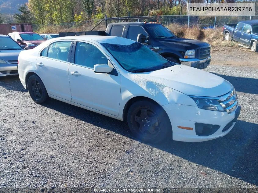 2010 Ford Fusion Se VIN: 3FAHP0HA5AR239756 Lot: 40871234