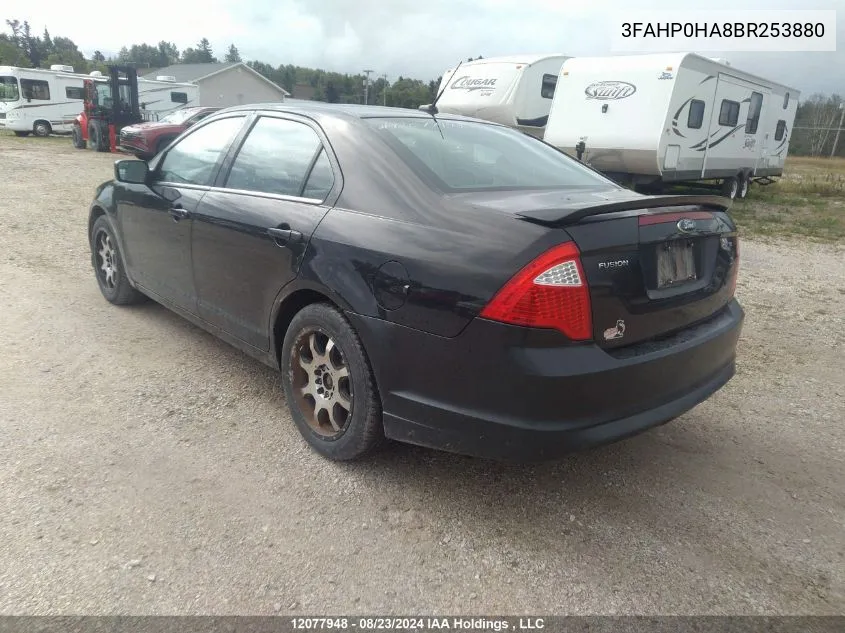 2011 Ford Fusion Se VIN: 3FAHP0HA8BR253880 Lot: 12077948