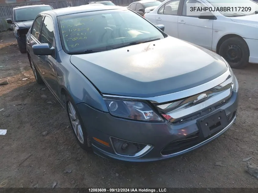 3FAHP0JA8BR117209 2011 Ford Fusion Sel