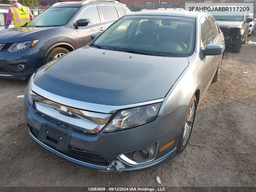 2011 Ford Fusion Sel VIN: 3FAHP0JA8BR117209 Lot: 12083609