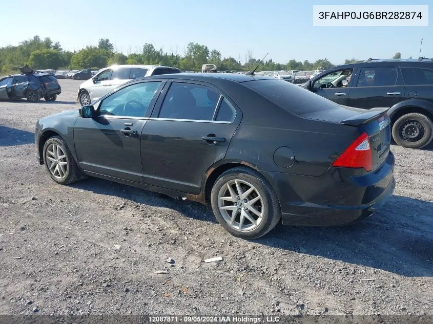 2011 Ford Fusion VIN: 3FAHP0JG6BR282874 Lot: 12087871