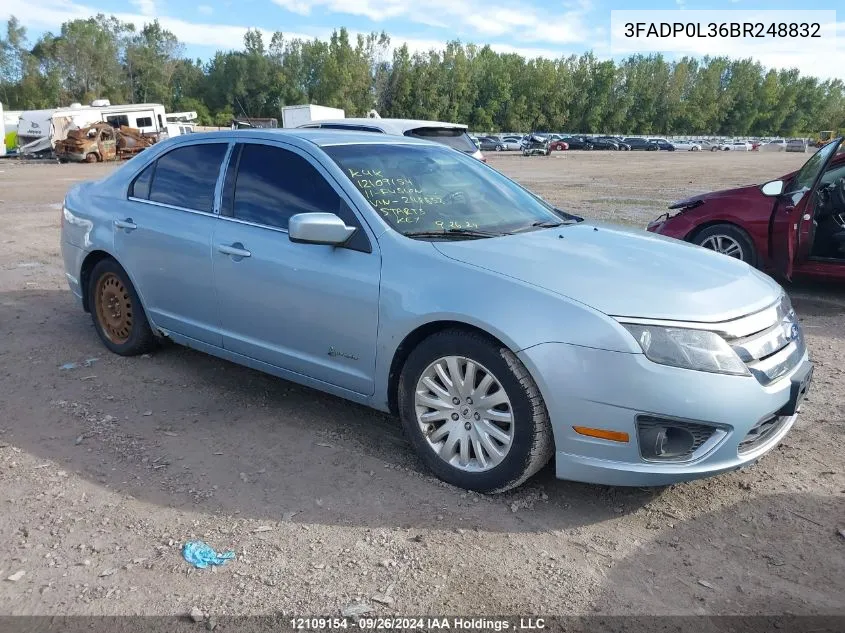 2011 Ford Fusion Hybrid VIN: 3FADP0L36BR248832 Lot: 12109154