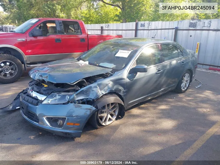 2011 Ford Fusion Sel VIN: 3FAHP0JG4BR245094 Lot: 38903179