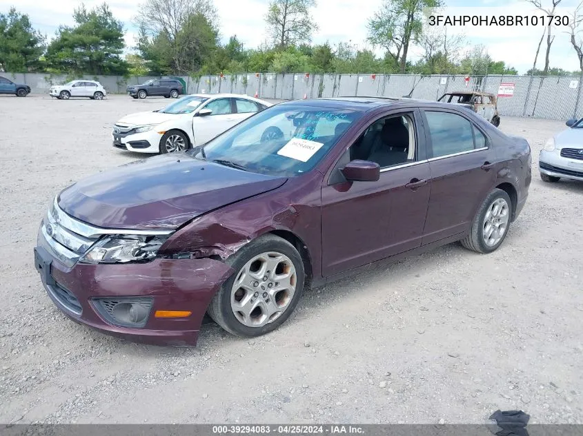 2011 Ford Fusion Se VIN: 3FAHP0HA8BR101730 Lot: 39294083