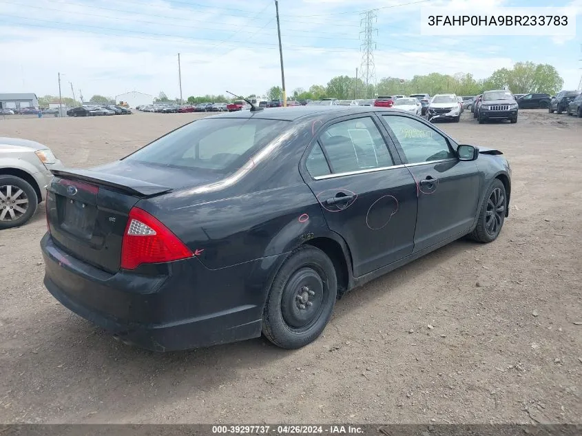 2011 Ford Fusion Se VIN: 3FAHP0HA9BR233783 Lot: 39297737