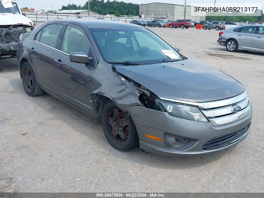 2011 Ford Fusion Se VIN: 3FAHP0HA0BR213177 Lot: 39472934