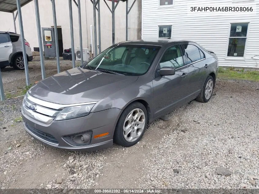 2011 Ford Fusion Se VIN: 3FAHP0HA6BR308066 Lot: 39582392