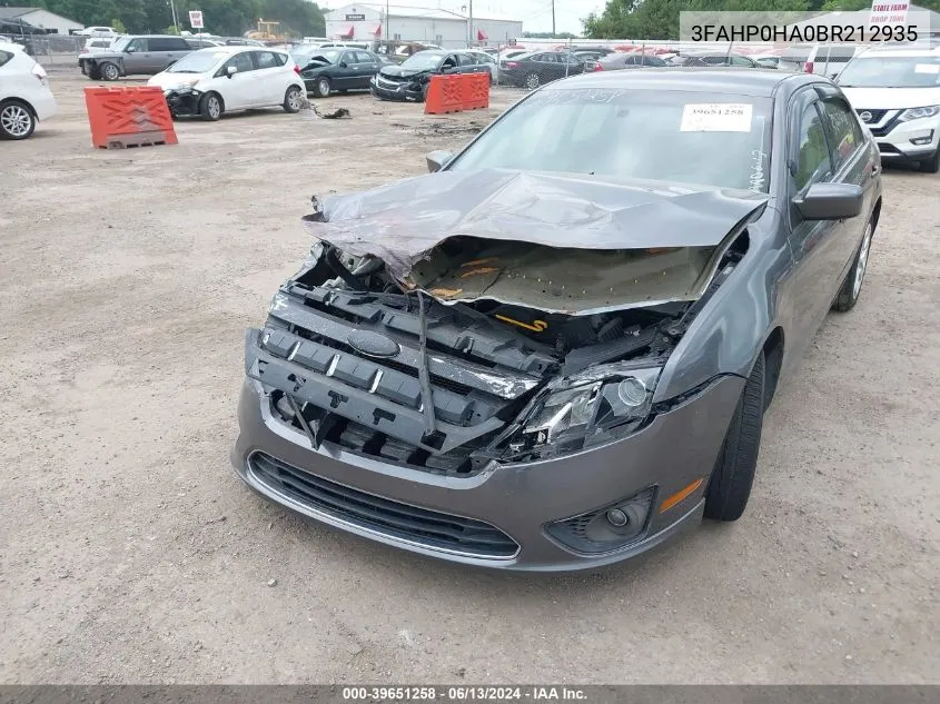 3FAHP0HA0BR212935 2011 Ford Fusion Se