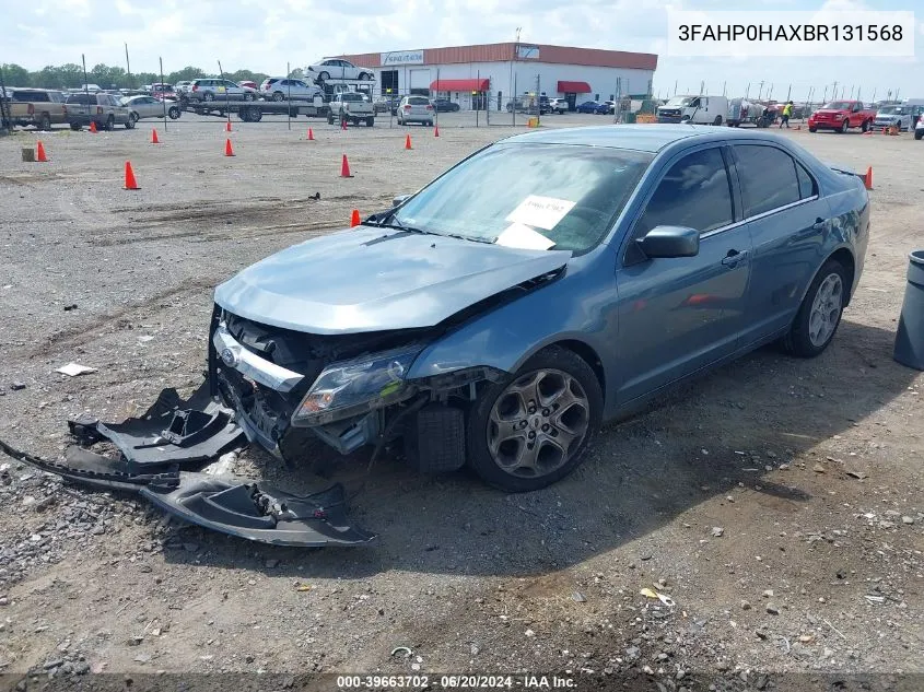 2011 Ford Fusion Se VIN: 3FAHP0HAXBR131568 Lot: 39663702