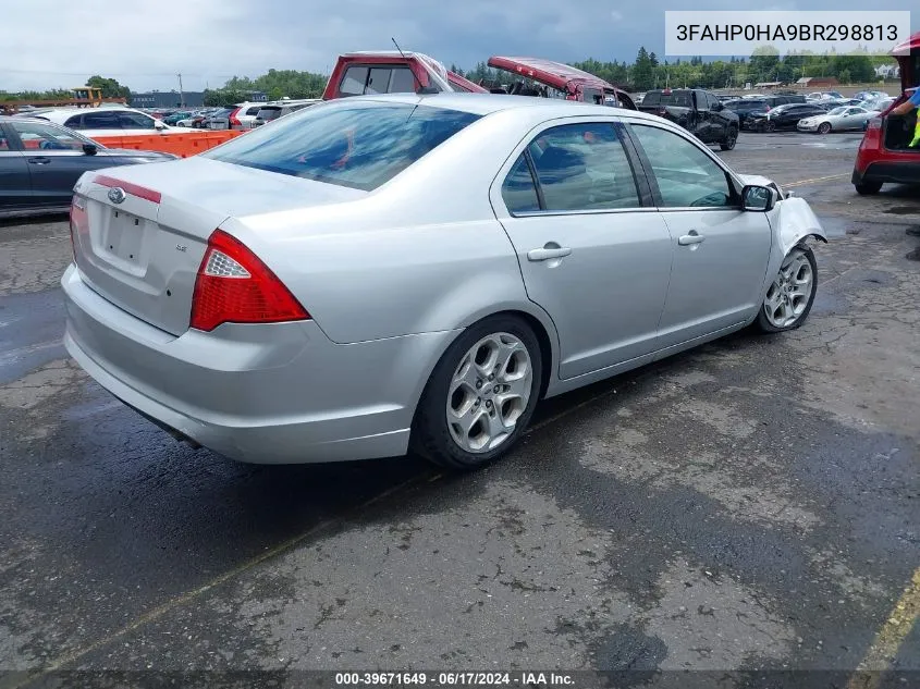 2011 Ford Fusion Se VIN: 3FAHP0HA9BR298813 Lot: 39671649