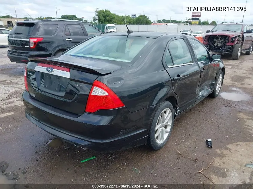 2011 Ford Fusion Sel VIN: 3FAHP0JA8BR141395 Lot: 39672273