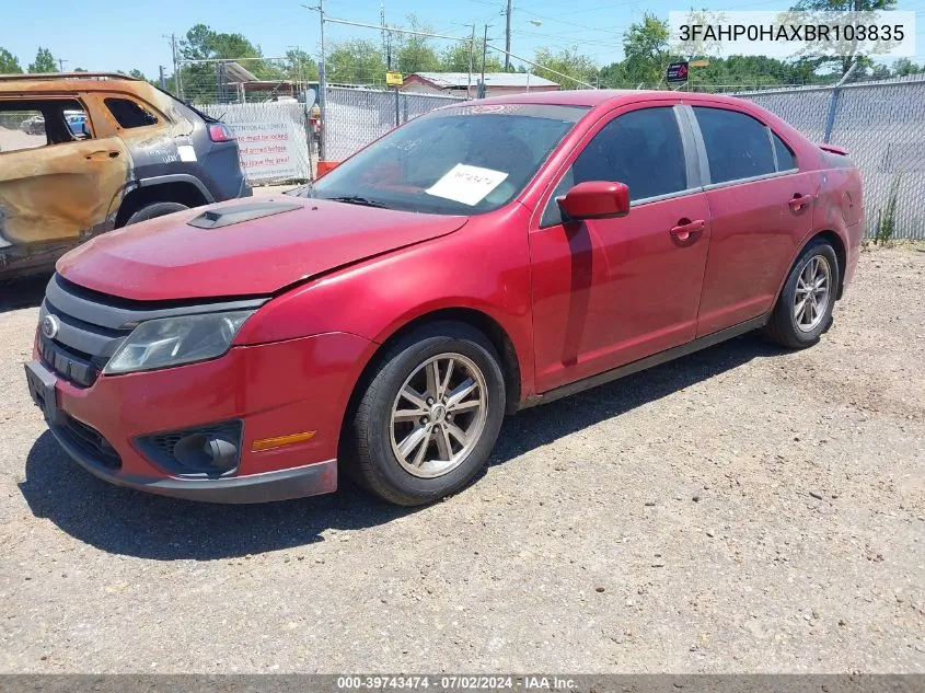 2011 Ford Fusion Se VIN: 3FAHP0HAXBR103835 Lot: 39743474