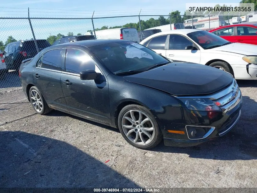 2011 Ford Fusion Se VIN: 3FAHP0HA4BR153565 Lot: 39746904