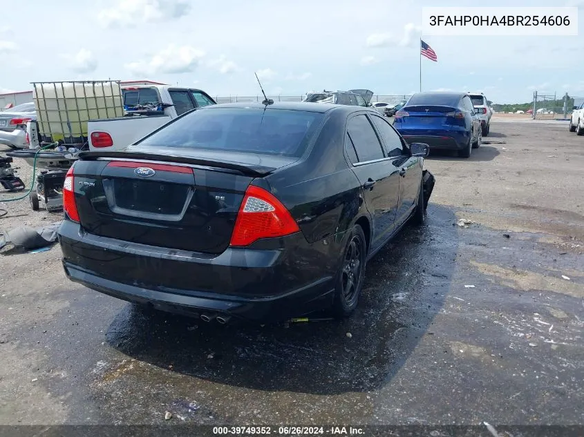 2011 Ford Fusion Se VIN: 3FAHP0HA4BR254606 Lot: 39749352