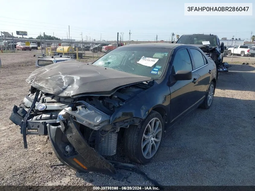 2011 Ford Fusion Se VIN: 3FAHP0HA0BR286047 Lot: 39770148