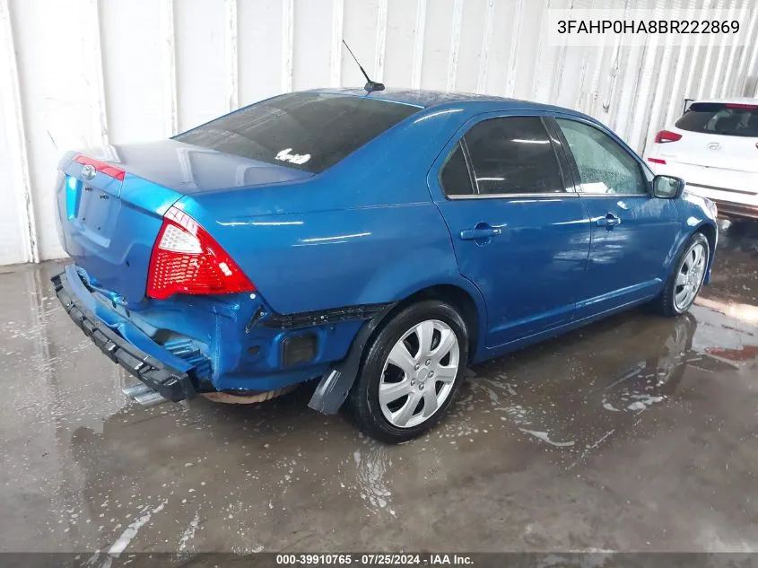 3FAHP0HA8BR222869 2011 Ford Fusion Se