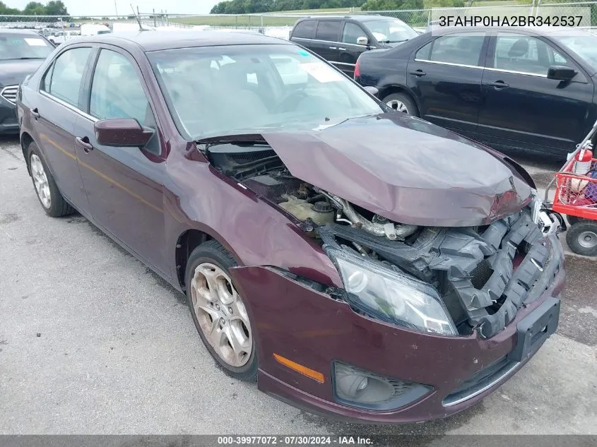 3FAHP0HA2BR342537 2011 Ford Fusion Se