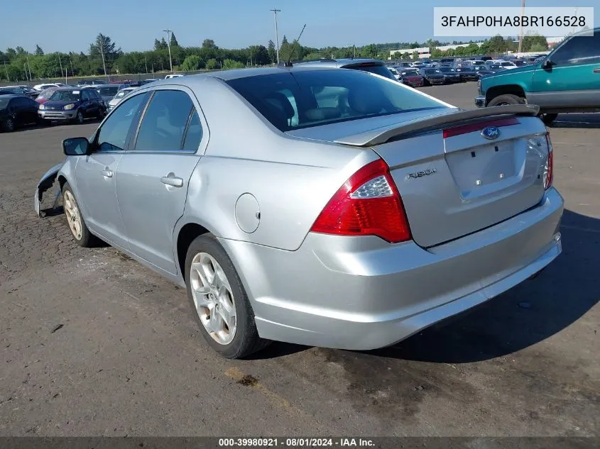 2011 Ford Fusion Se VIN: 3FAHP0HA8BR166528 Lot: 39980921