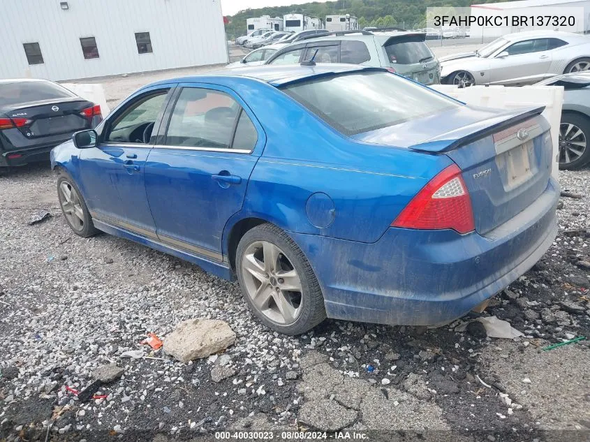 2011 Ford Fusion Sport VIN: 3FAHP0KC1BR137320 Lot: 40030023