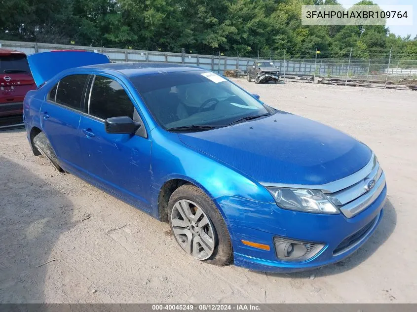 2011 Ford Fusion Se VIN: 3FAHP0HAXBR109764 Lot: 40045249