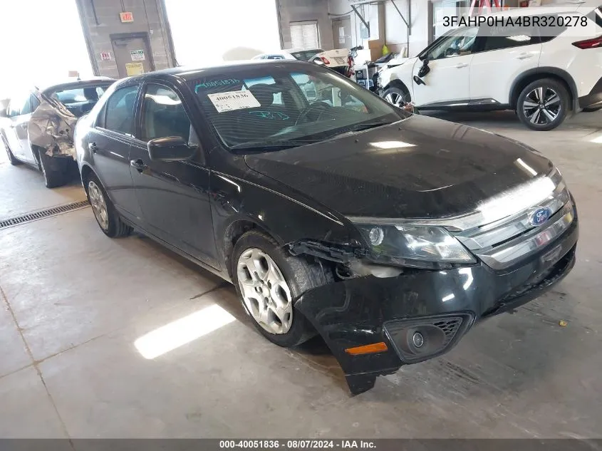 3FAHP0HA4BR320278 2011 Ford Fusion Se